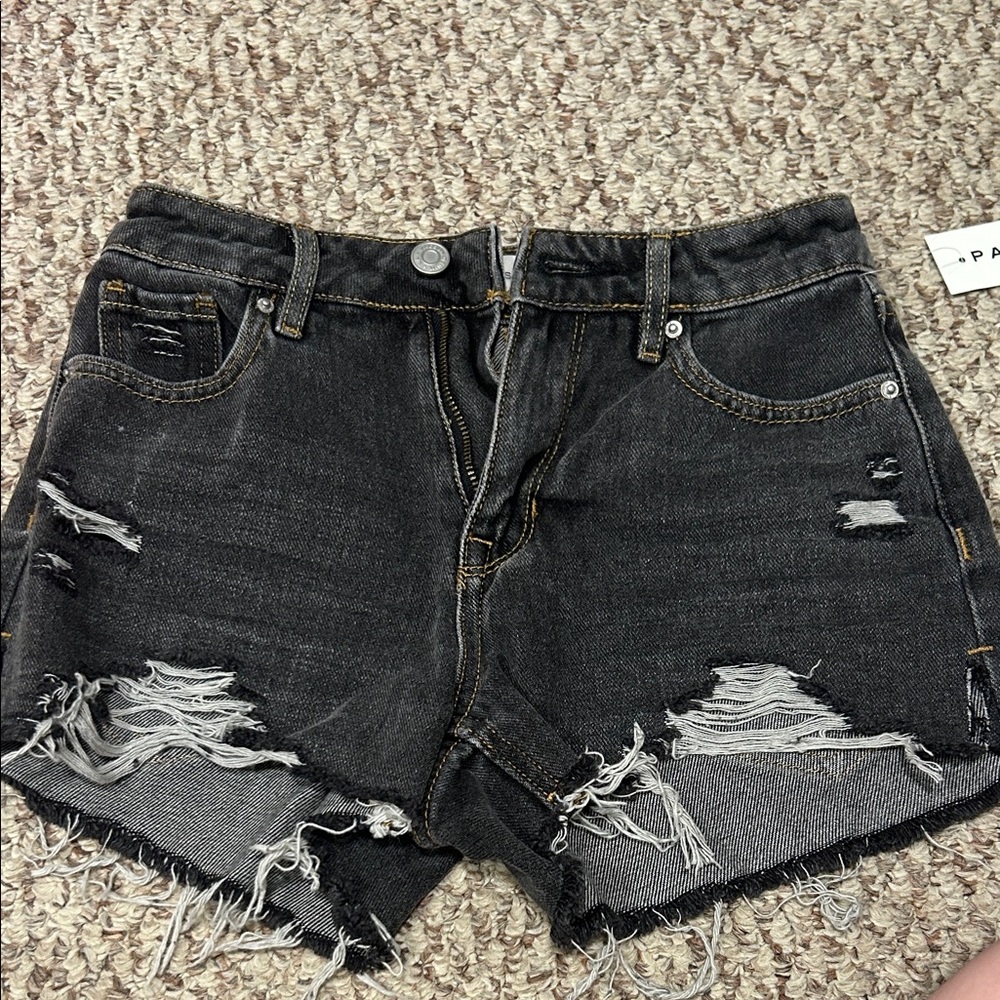 PacSun Black Distressed Jean Shorts